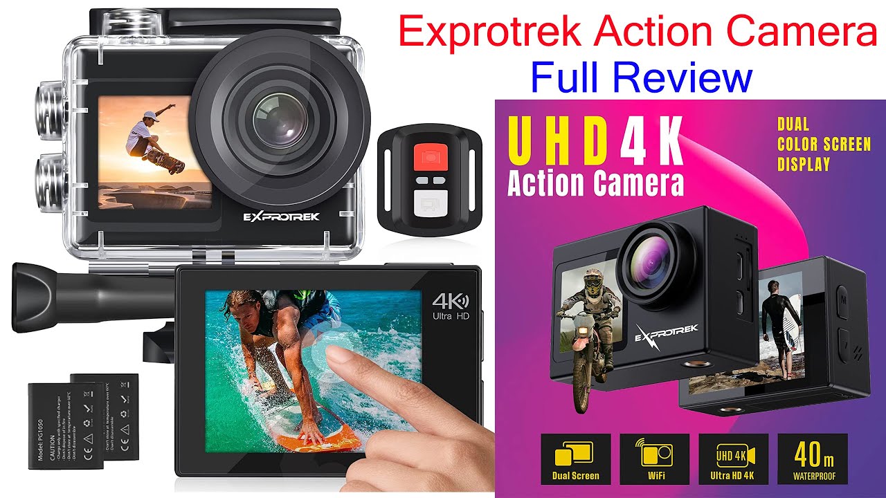 Exprotrek 4K Action Camera With Touch Screen Underwater