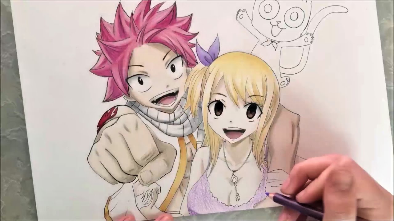 Natsu, Lucy & Happy Speed Drawing (Fairy Tail)