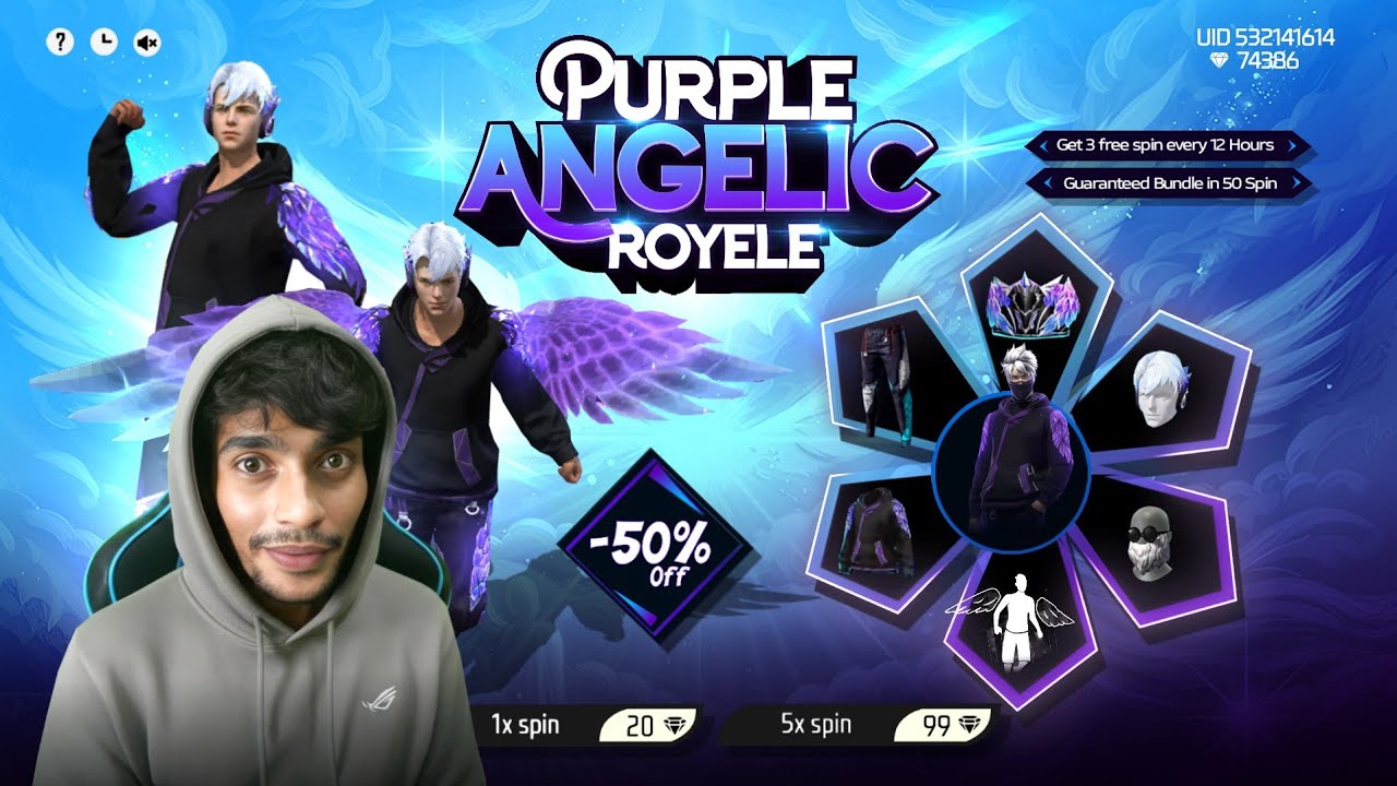 PURPLE ANGELIC ROYALE 💜 Free Fire MaX