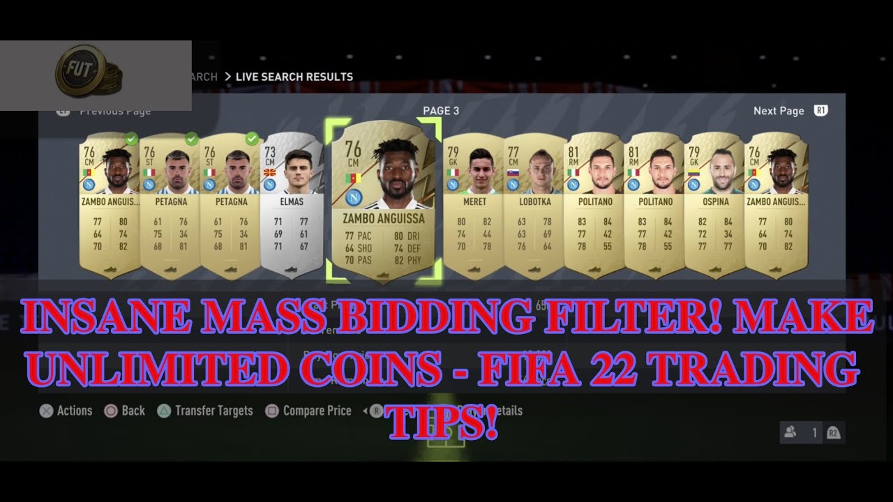 FIFA 22 TRADING TIPS - INSANE MASS BIDDING FILTER! MAKE UNLIMITED COINS - FIFA 22 TRADING TIPS!