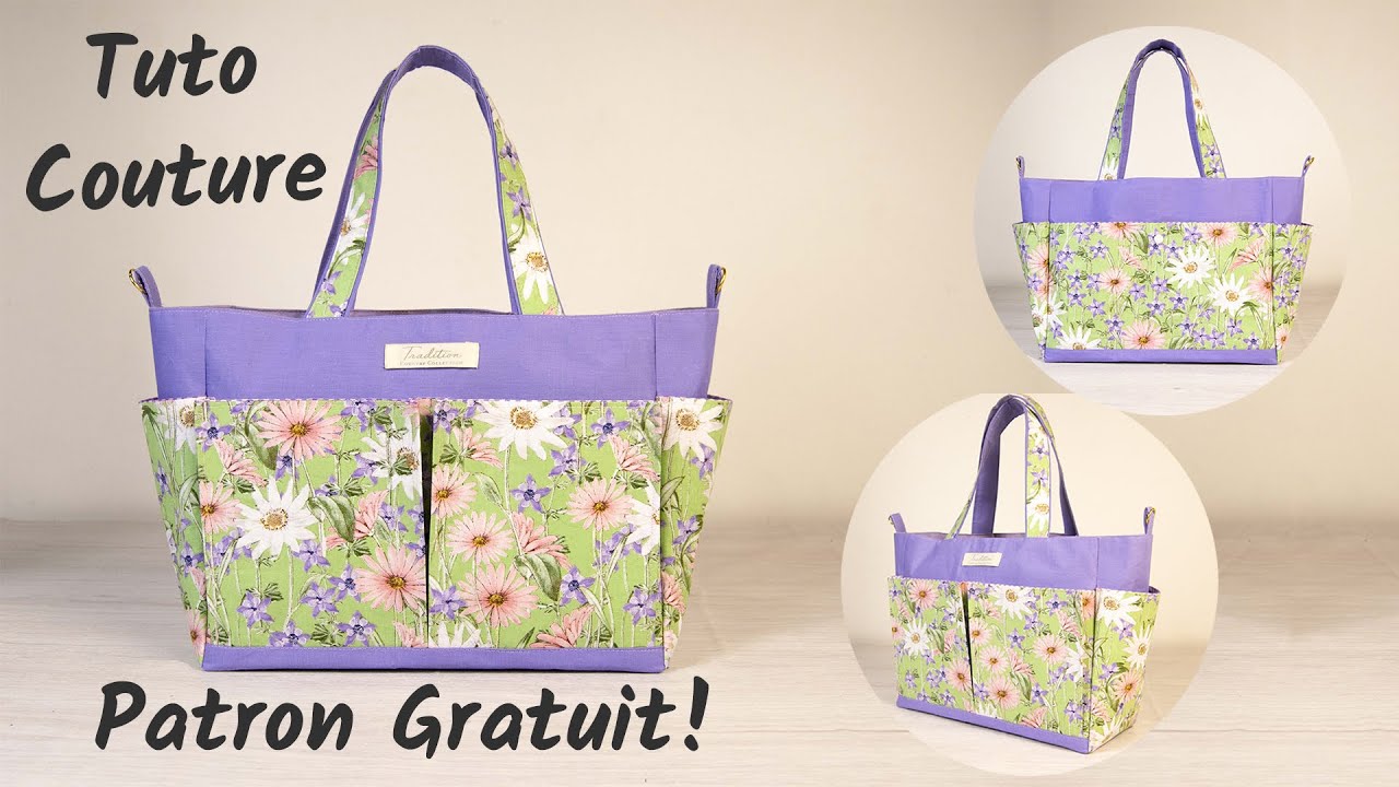 Comment coudre un sac tote bag en toile - Patron Gratuit - Couture Facile Mimi