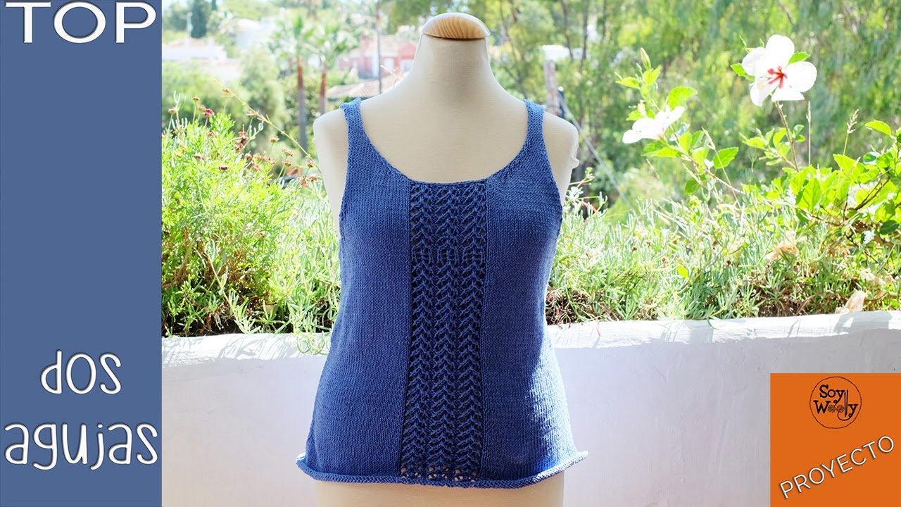 Blusa o Top tejido en dos agujas con patrón descargable-Soy Woolly