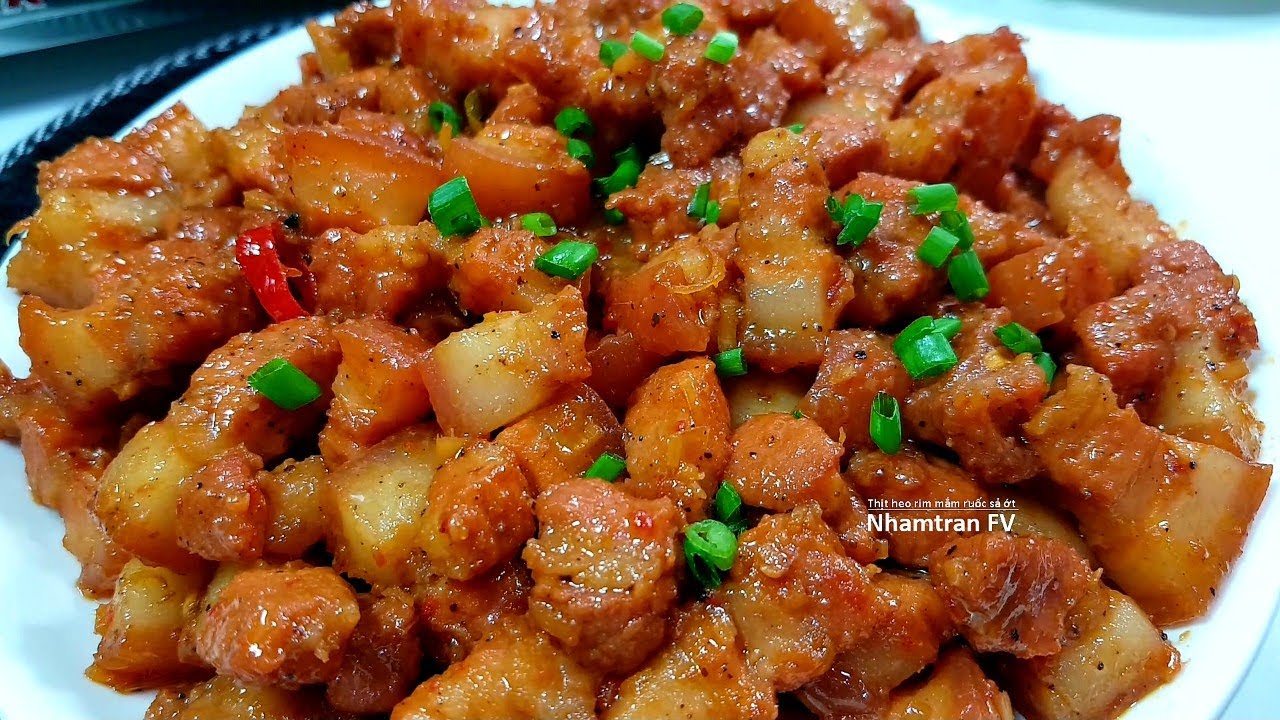THỊT HEO RIM MẮM RUỐC SẢ ỚT Ngon lạ miệng đổi món bữa cơm gia đình rất hao cơm |Nhamtran FV