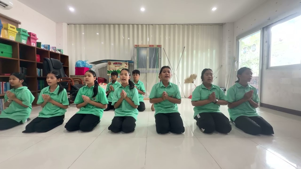 สวดมนต์หมู่สรรเสริญพระรัตนตรัยทำนองสรภัญญะ บทสวดพระพุทธคุณทำนองสรภัญญะ โรงเรียนบ้านตะเคียนเตี้ย