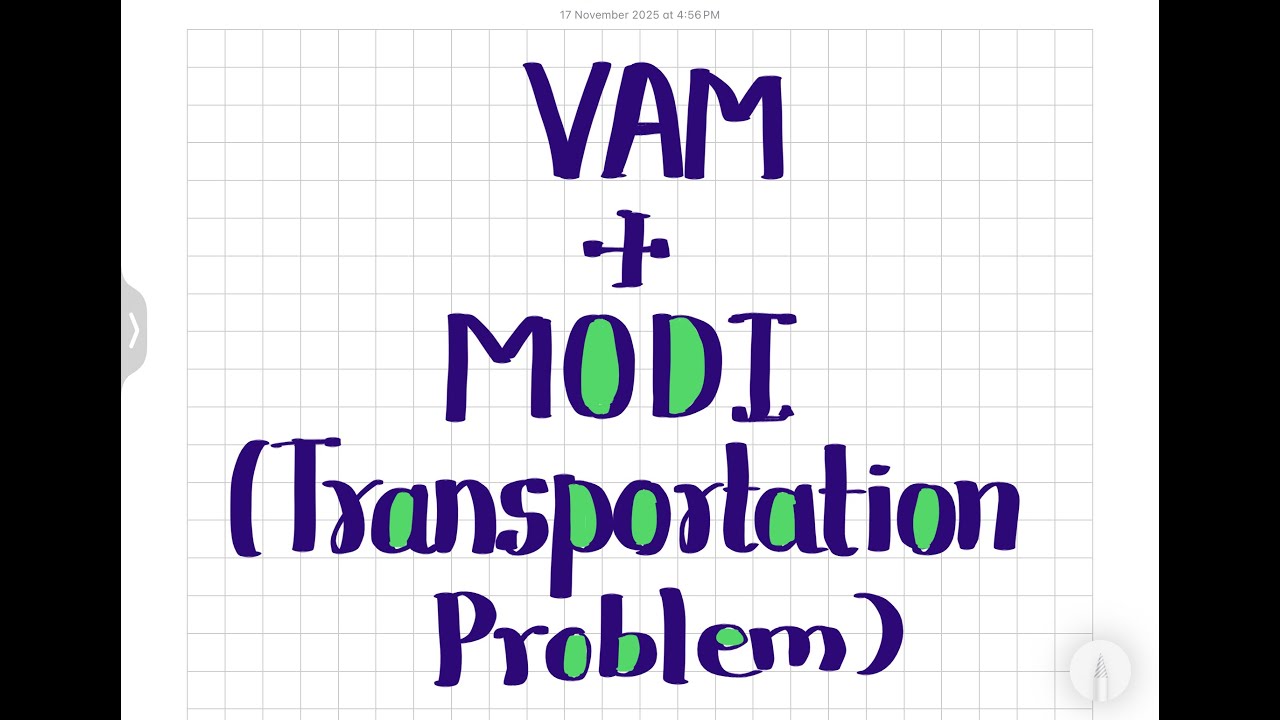 Imp Transportation Problem- VAM+MODI #decisionscience #mba
