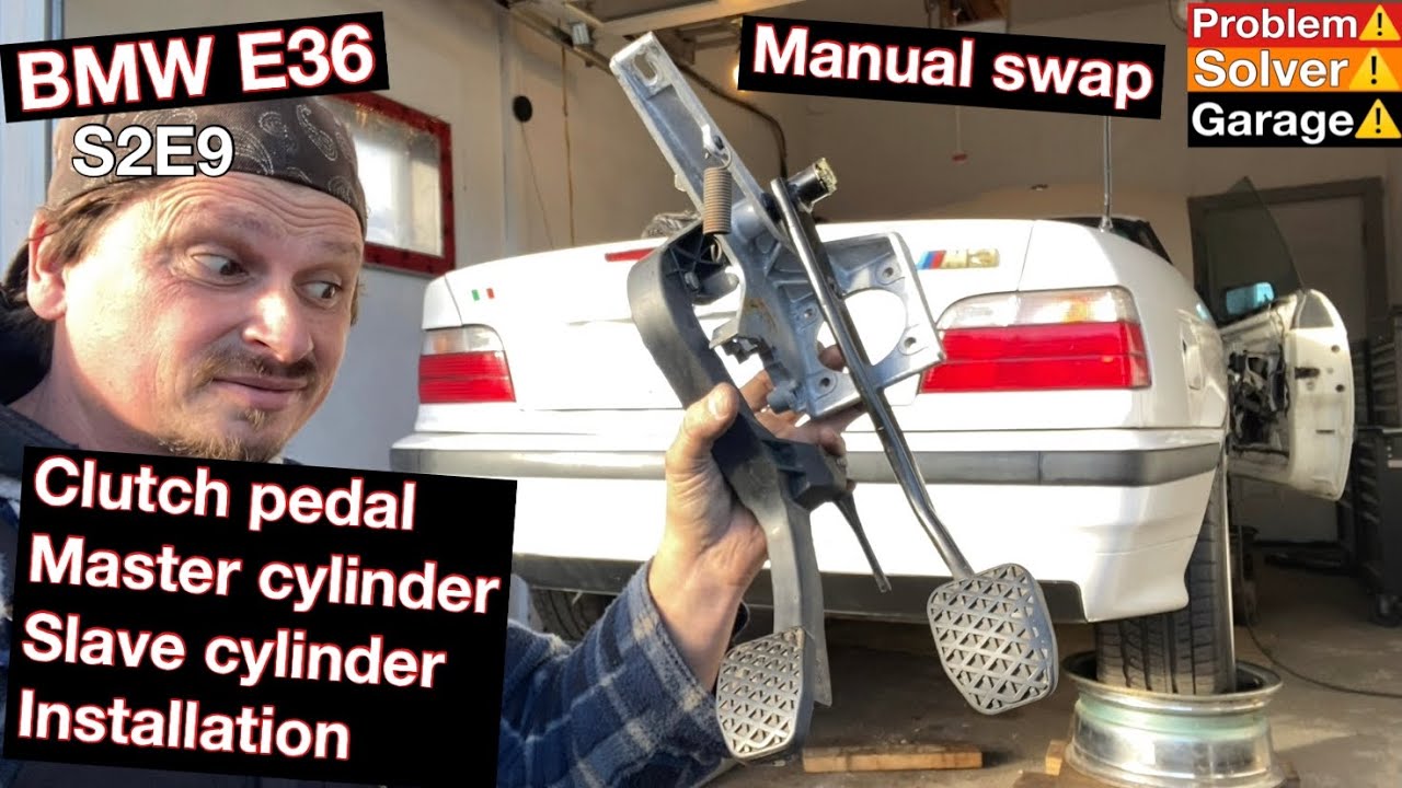 BMW E36 Manual swap clutch pedal, clutch Master cylinder Installation. BMW 318i 320i 325i 328i m3