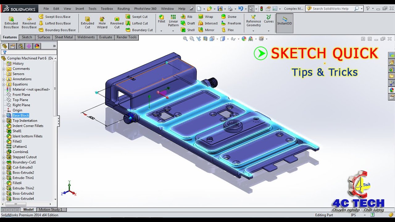 Thủ thuật SKETCH - Tăng tốc thiết kế trong SolidWorks [Sketch Quick]