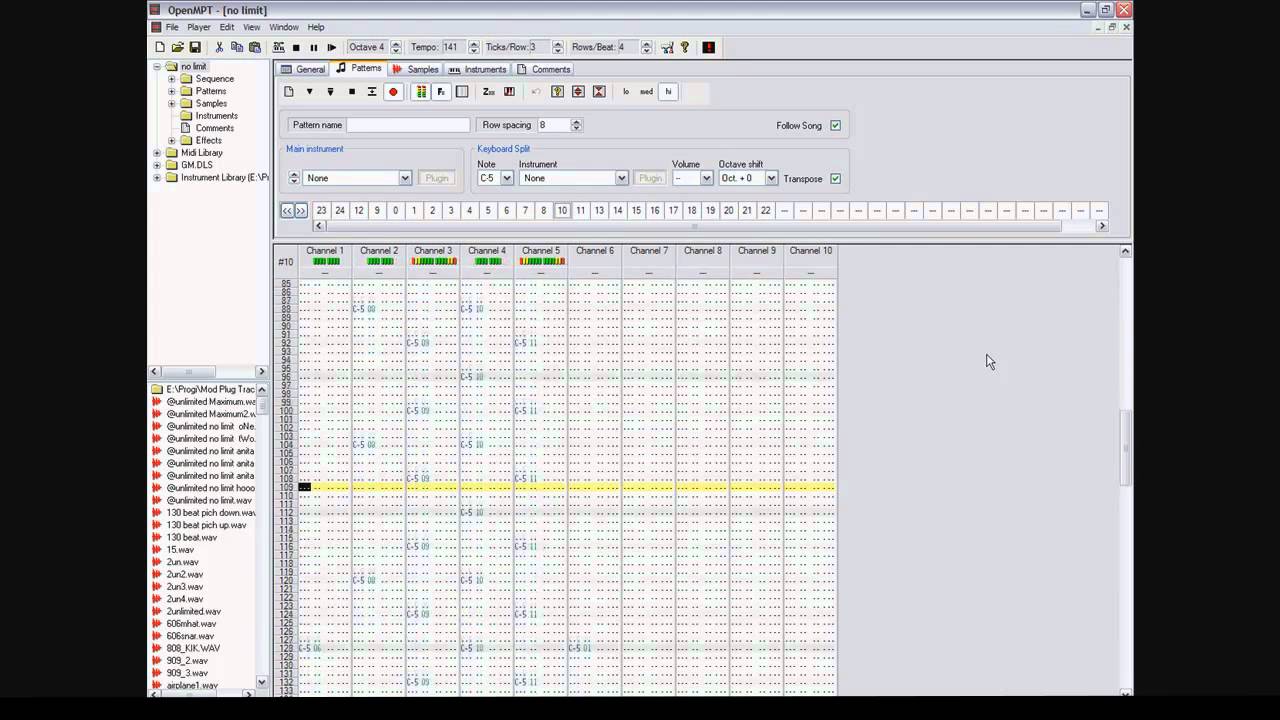 MODPlug tracker no limit