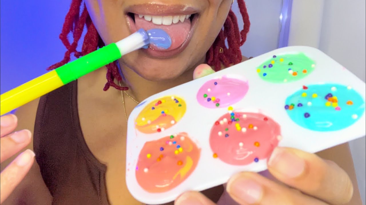 ASMR | spit painting you 🎨 with edible paint
