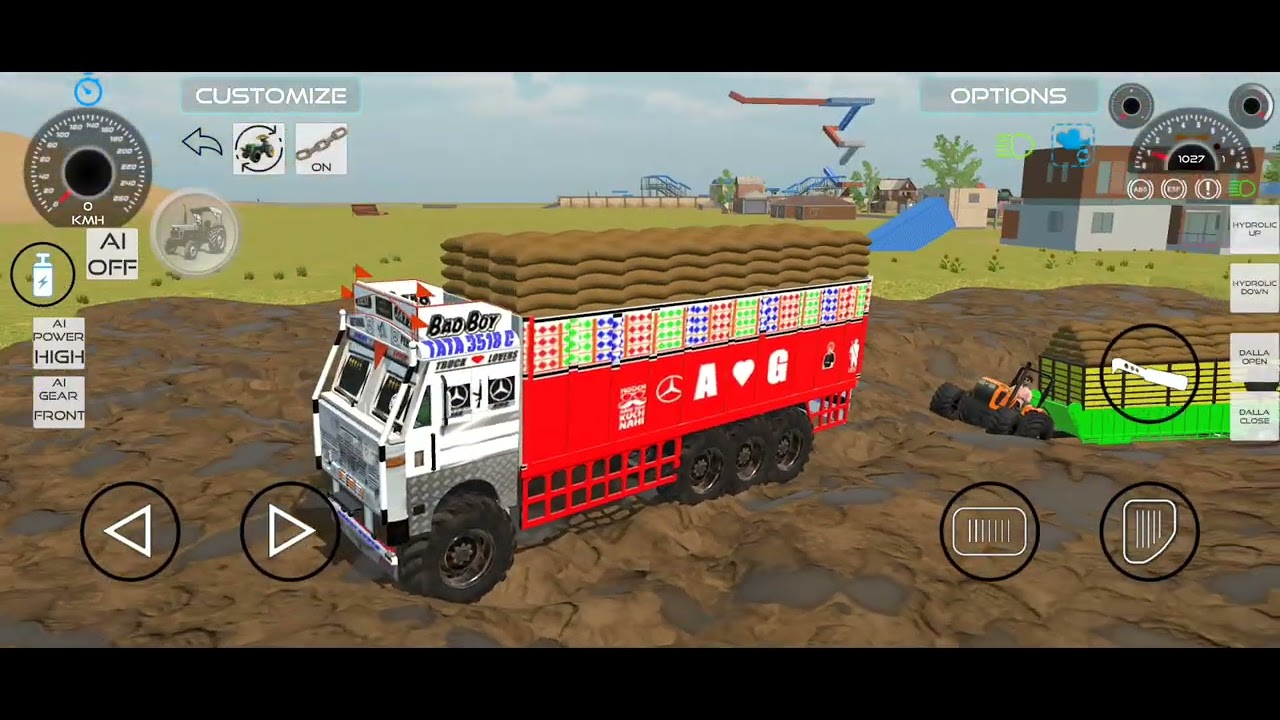 Kya yah tractor is mad ko paar kar payega ll 🧐🙀 ll #indianvehiclesimulator3dgame 
