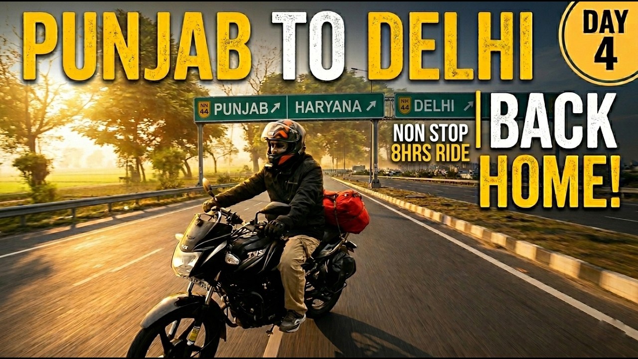 Punjab to Delhi Highway Ride | Day 4: Back Home on TVS Star City Plus 110cc🏍️
