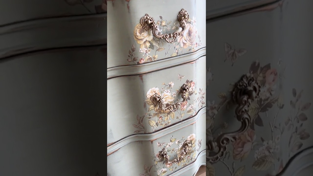 NEW Redesign Whispers of Winter Dresser Makeover | Elegant Floral Decor Transfer Transformation!