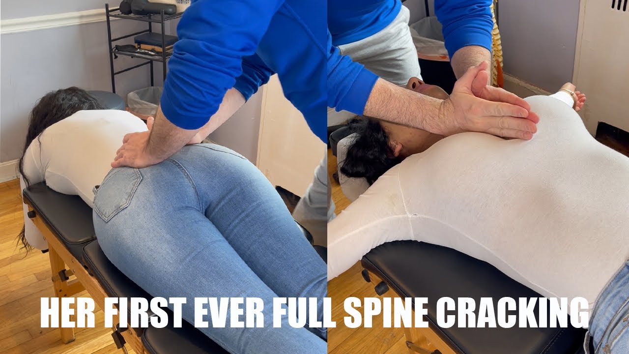 Her First Ever Full Spine Chiropractic Adjustment | Chiropractic Treatment for Neck & Back Pain.
