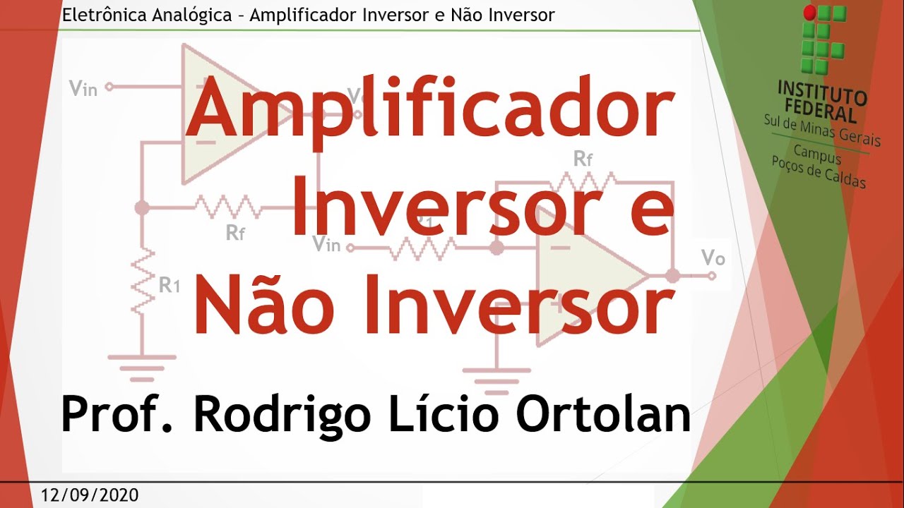 Aula 27 Amplificadores Inversor e Não Inversor - Eletrônica Analógica