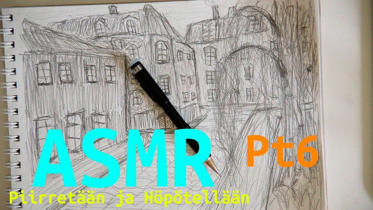 ASMR Suomi ✏ Piirretään ja Höpötellään Pt.6 🏙 / Rauhallista puhetta ja piirtoääniä