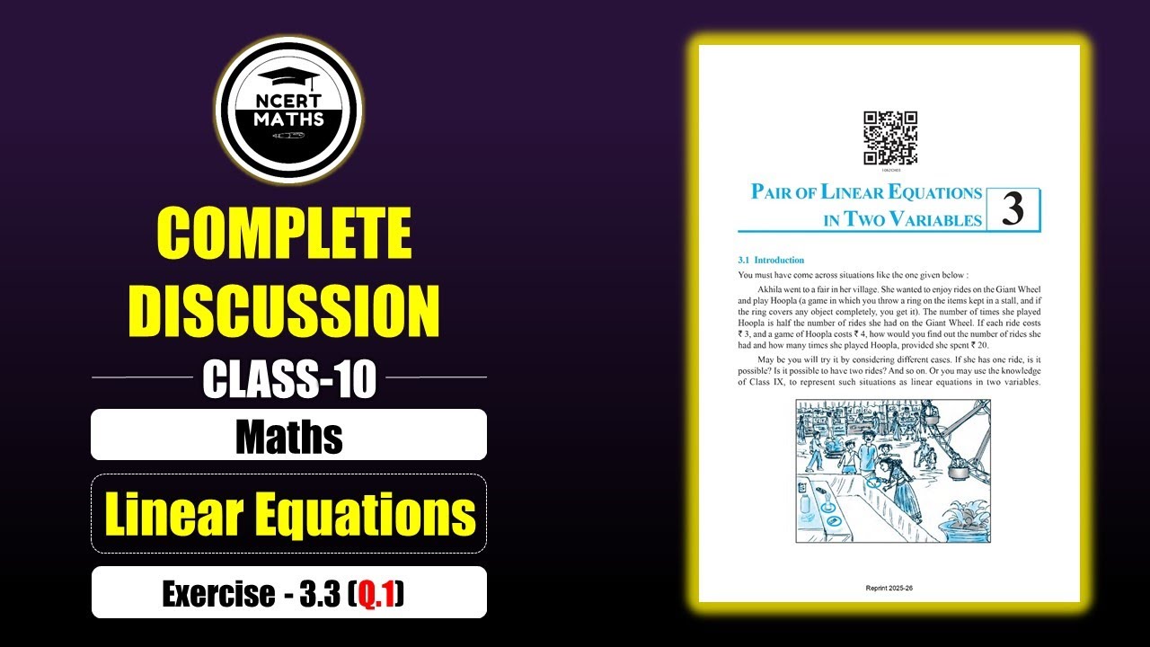 Class 10 Maths | Chapter-3 (Linear Equations) | Exercise 3.3 | New NCERT | CBSE Board | State Board