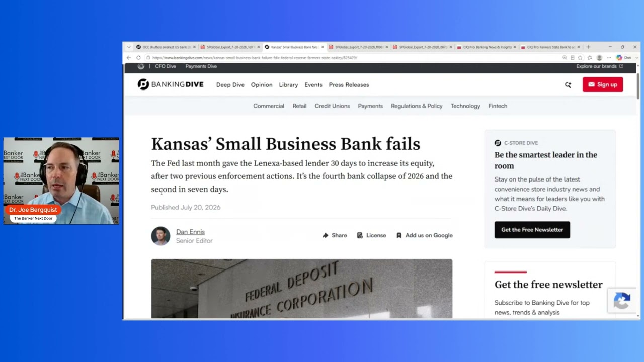 3rd and 4th bank failures of 2026 as regulators close banks in Indiana and Kansas!