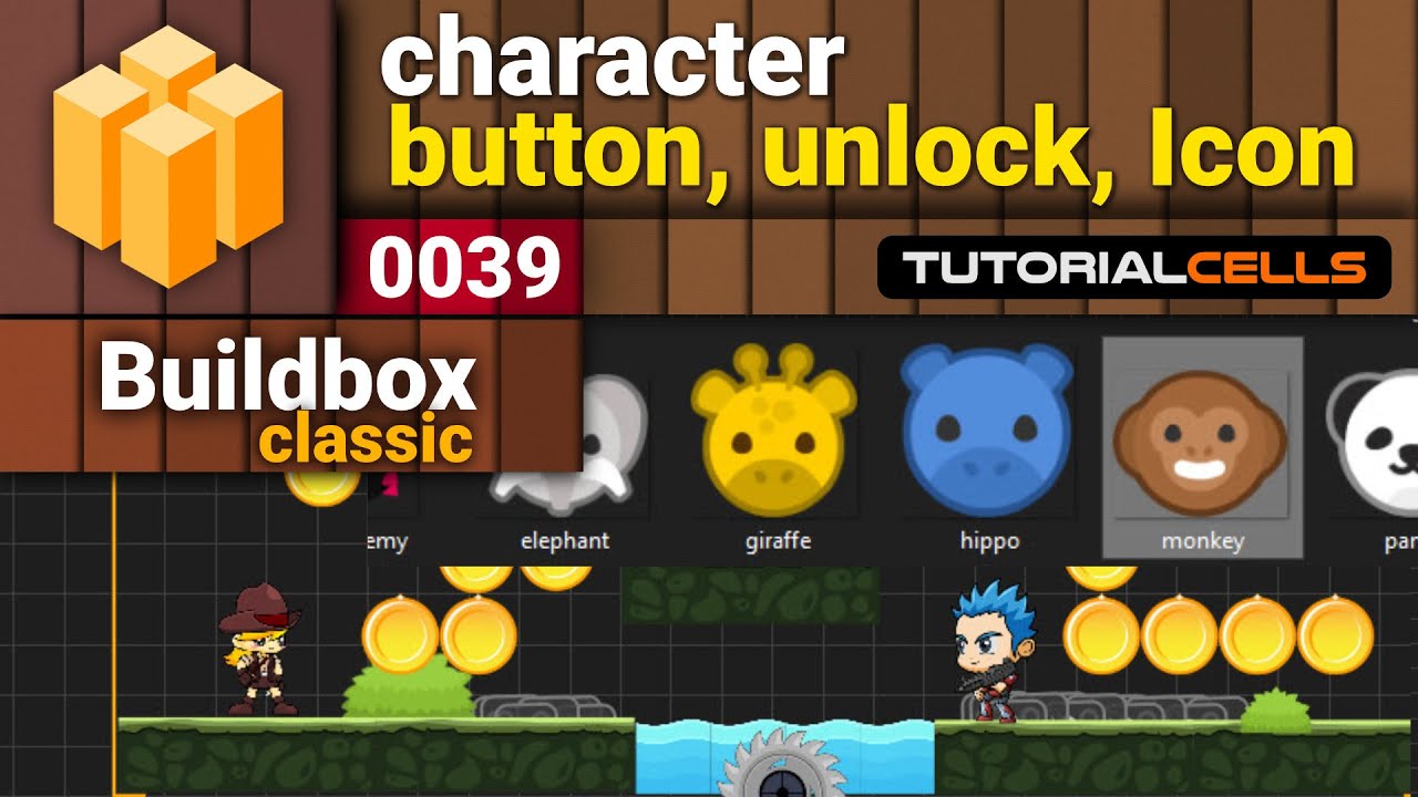 0039. character button, icon component, multiple unlock in buildbox 2