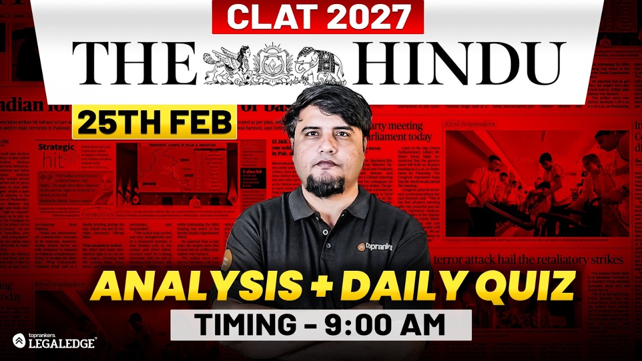 CLAT 2027 Preparation | The Hindu Analysis | Daily Current Affairs | Mayur Sir | LegalEdge
