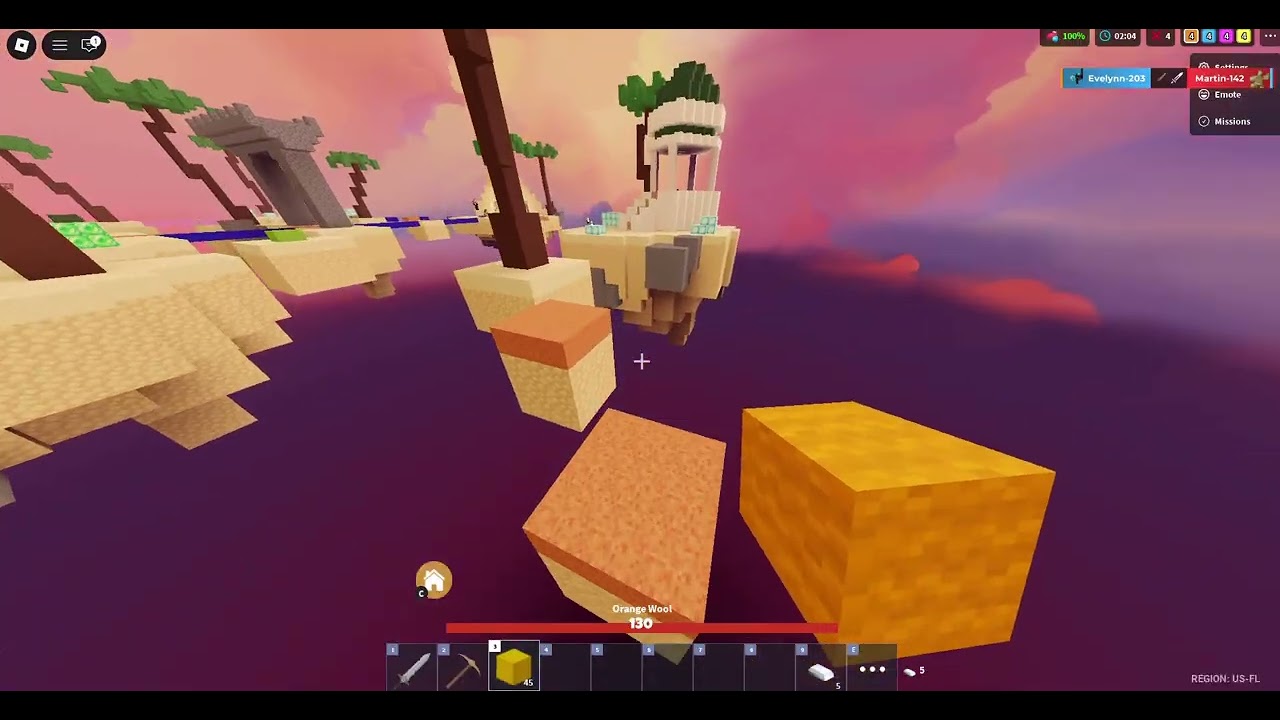 playing Bedwars wet golden Eldar tree