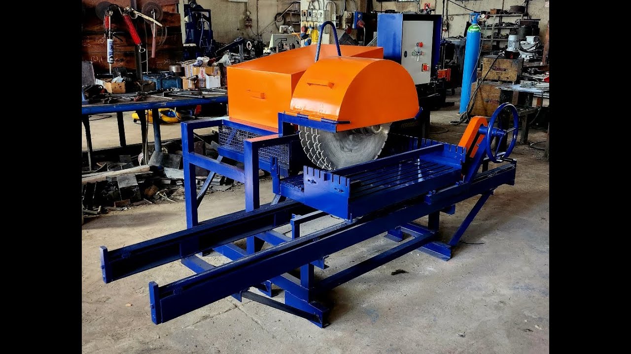 Manual multi-blade Machine for cross cutting quarry stone blocks (KW15) 🇮🇹