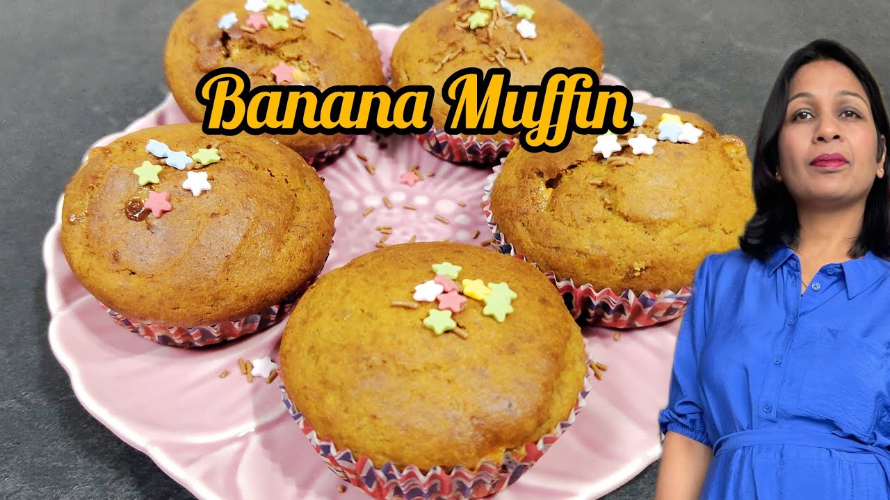 BANANA MUFFIN-Fluffy, golden, and packed with banana goodness. 🍌🧁