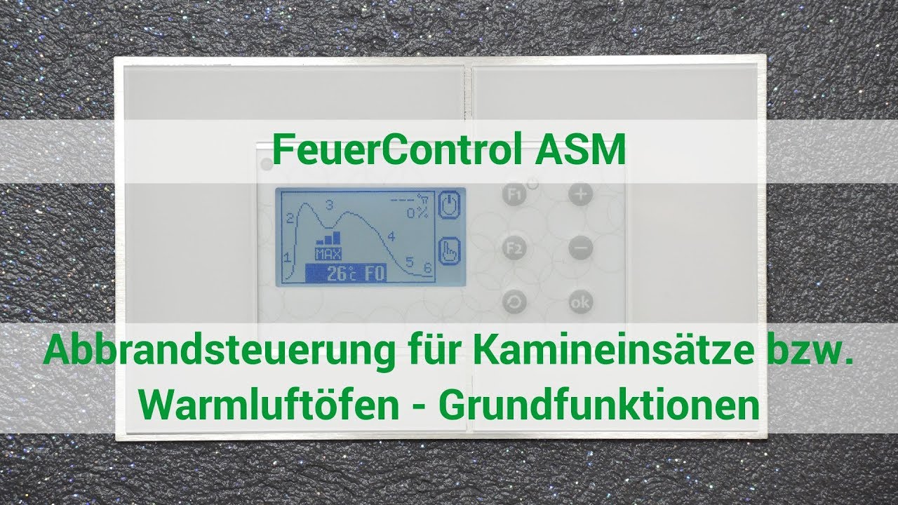 Abbrand-Steuerung für Kamineinsätze / Warmluftöfen