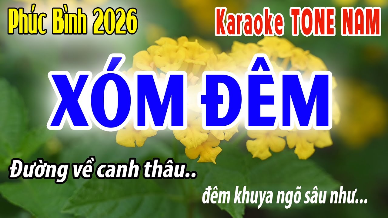 X&oacute;m Đ&ecirc;m Tone Nam | Bm | Karaoke Ph&uacute;c B&igrave;nh | Beat 2026