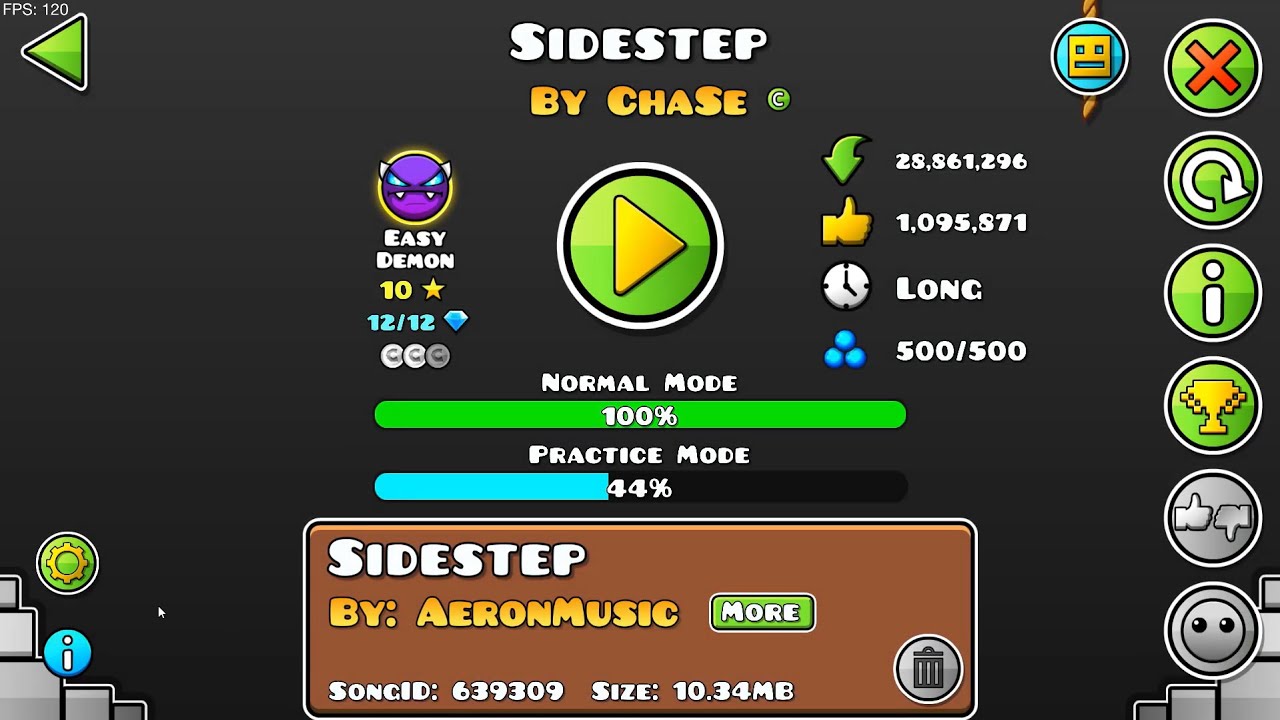 Sidestep - By ChaSe (Easy Demon) (Demon Gauntlet) - Geometry Dash