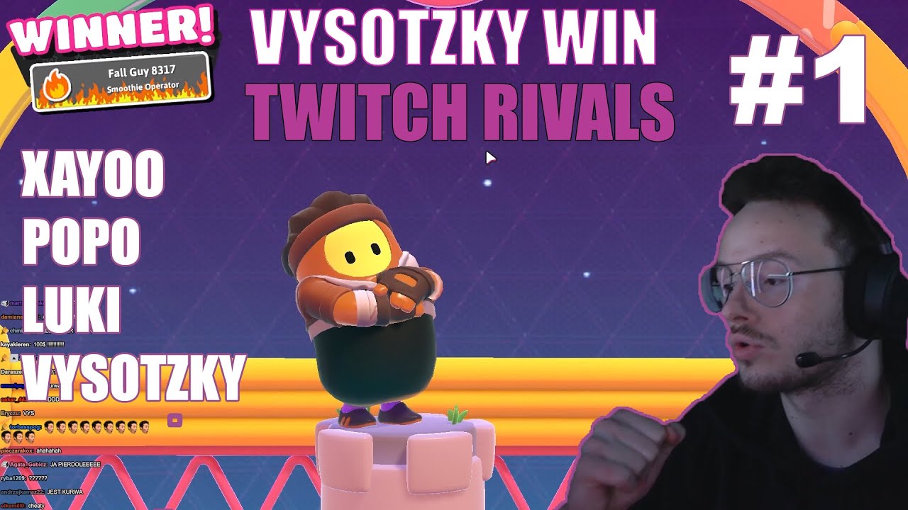 XAYOO POPO LUKI VYSOTZKY NA TWITCH RIVALS W FALLGUYS *cały turniej z chatem* 1/2