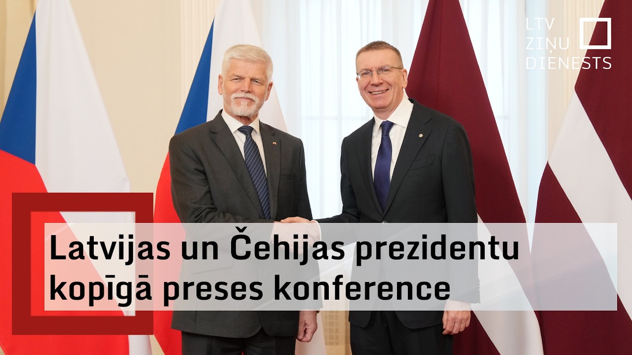 Valsts prezidenta Edgara Rinkēviča un Čehijas prezidenta Petra Pavela kopīga preses konference (LAT)