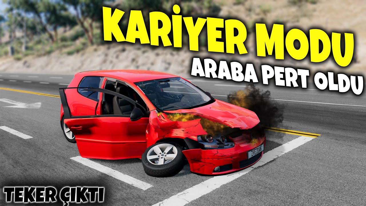 KAZA YAPTIM !!! ARABA PERT OLDU KARİYER MODU // BeamNG.drive // 2S12B