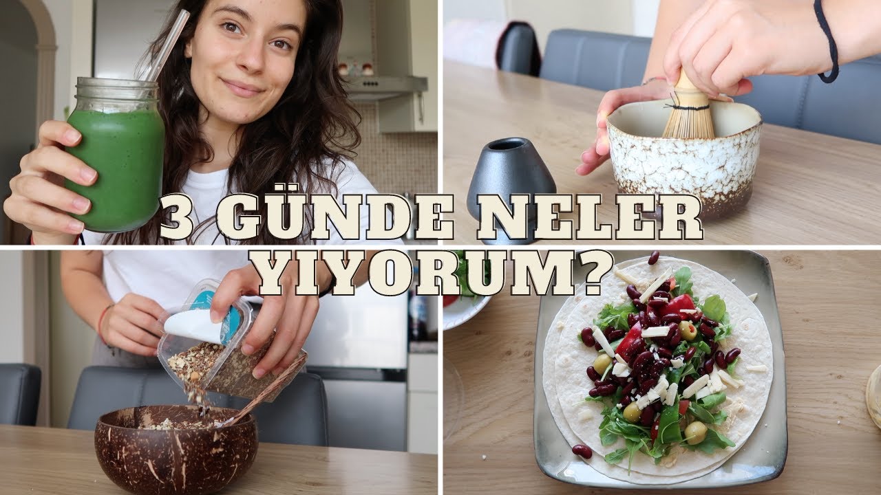 3 Günde Neler Yiyorum? Sağlıklı Beslenme+Spor Rutinim, Evde Matcha Latte, Yaban Mersinli Pankek