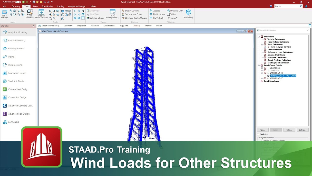 Generating Wind Loads for Other Structures in STAAD.Pro