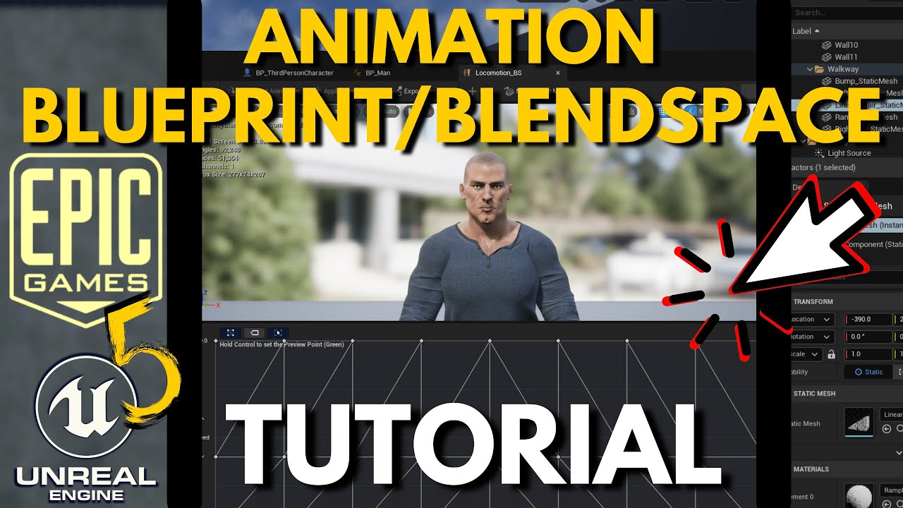 Unreal Engine 5 Tutorial: How to make an Animation Blendspace and Blueprint #ue5 #ue5tutorial