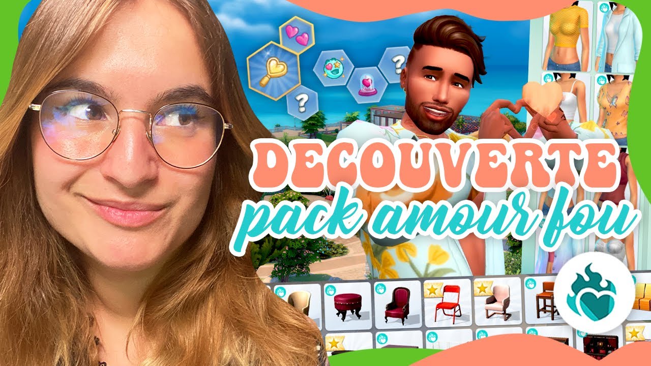 ☾ Découverte du pack AMOUR FOU (CAS, Constru et gameplay) 😍 - SIMS 4 ☽