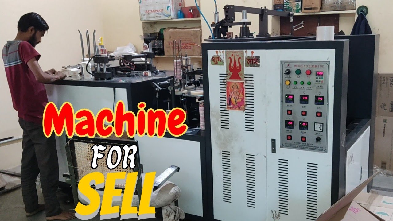 Paper cup making machine for sell. Double mould 90ml + 70ml 48 bottom GLI-680 open came