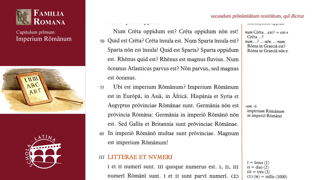 FAMILIA ROMANA: capitulum I (pronuntiatus restitutus)