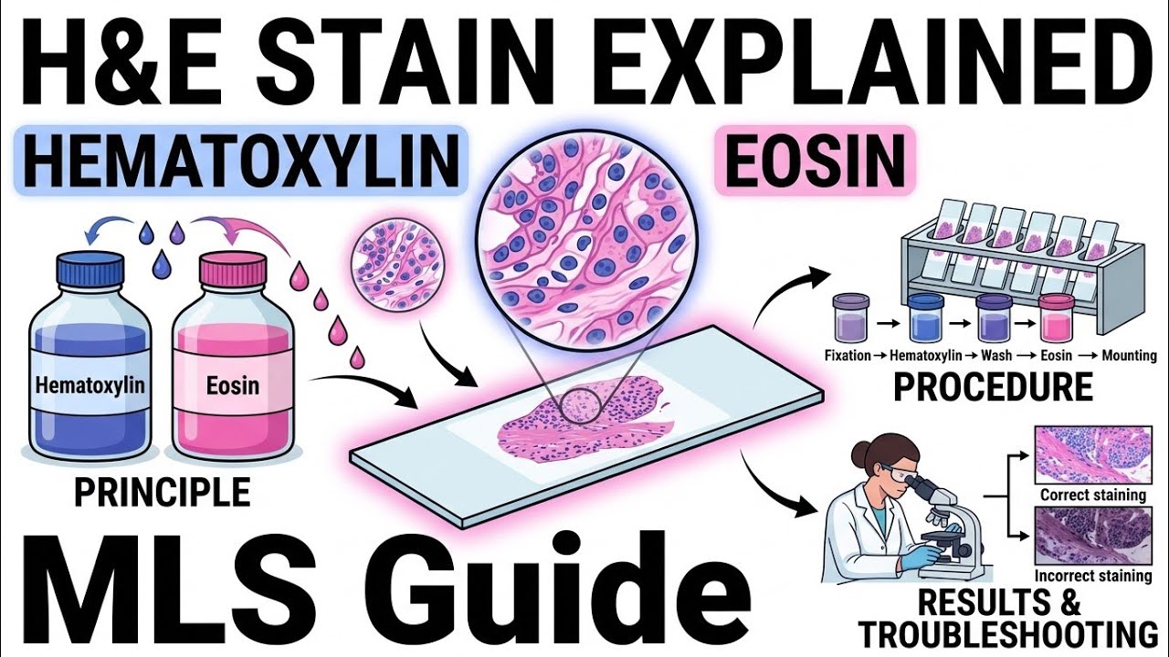 Hematoxylin & Eosin (H&E) Staining Explained: Principle, Procedure, Results and Troubleshooting