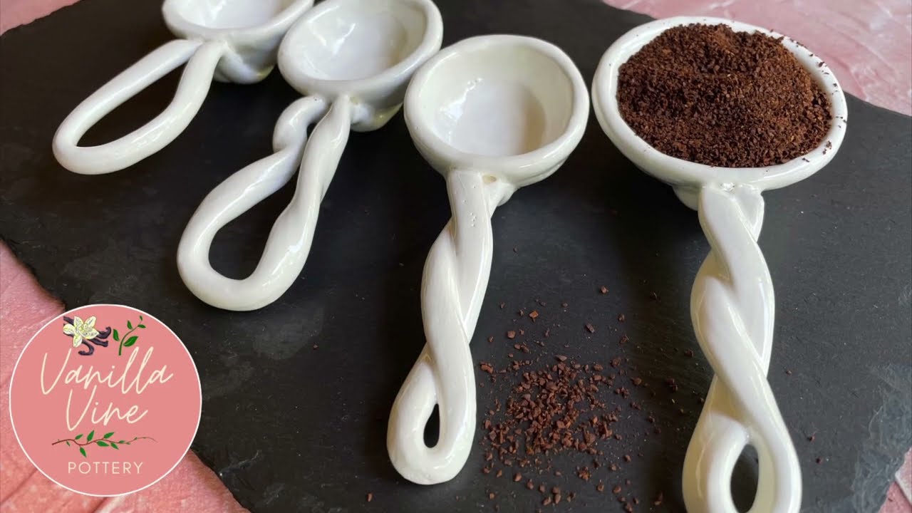 How to Hand Build Ceramic Coffee Scoop Spoons | Pinch Pot Tutorial | Handmade Ceramic Spoons