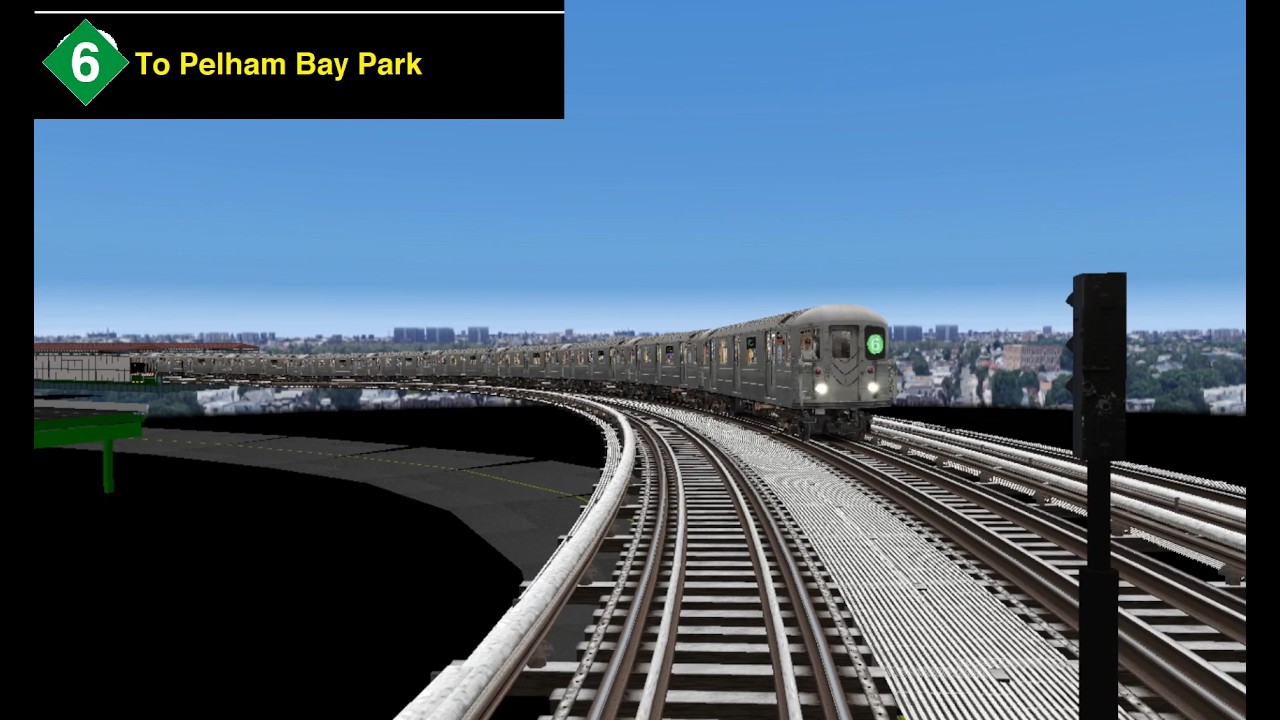 OpenBVE (6) Brooklyn Bridge-City Hall To Pelham Bay Park (R62)(PM Rush Hour)