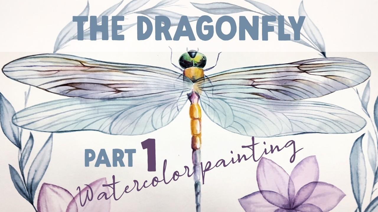 Whimsical dragonfly watercolour painting  process (part 1)