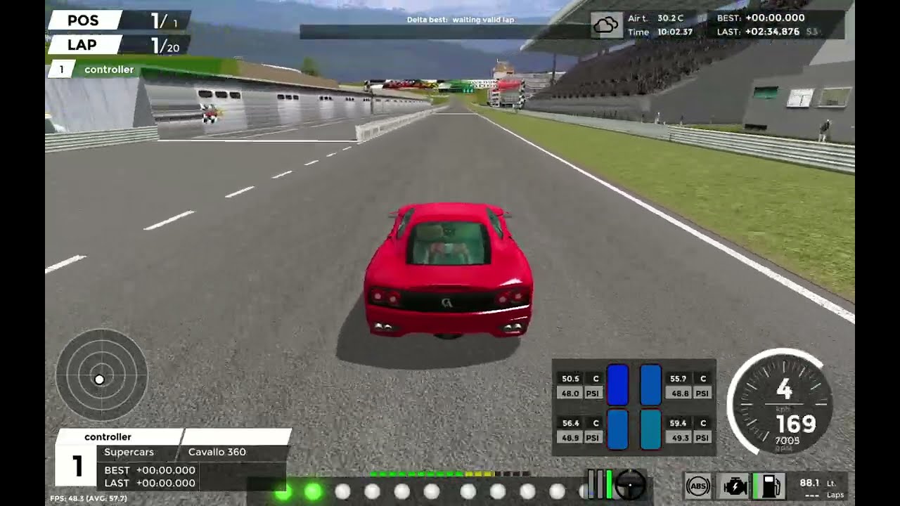 Speed Dreams 2.4.0, Ferrari scuderia with gorgeous sound, test lap in Speed Dreams