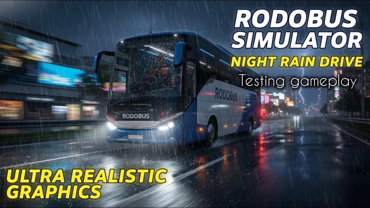Rodobus Simulator New Update 🚍 | Extreme Rainy Night Driving Gameplay