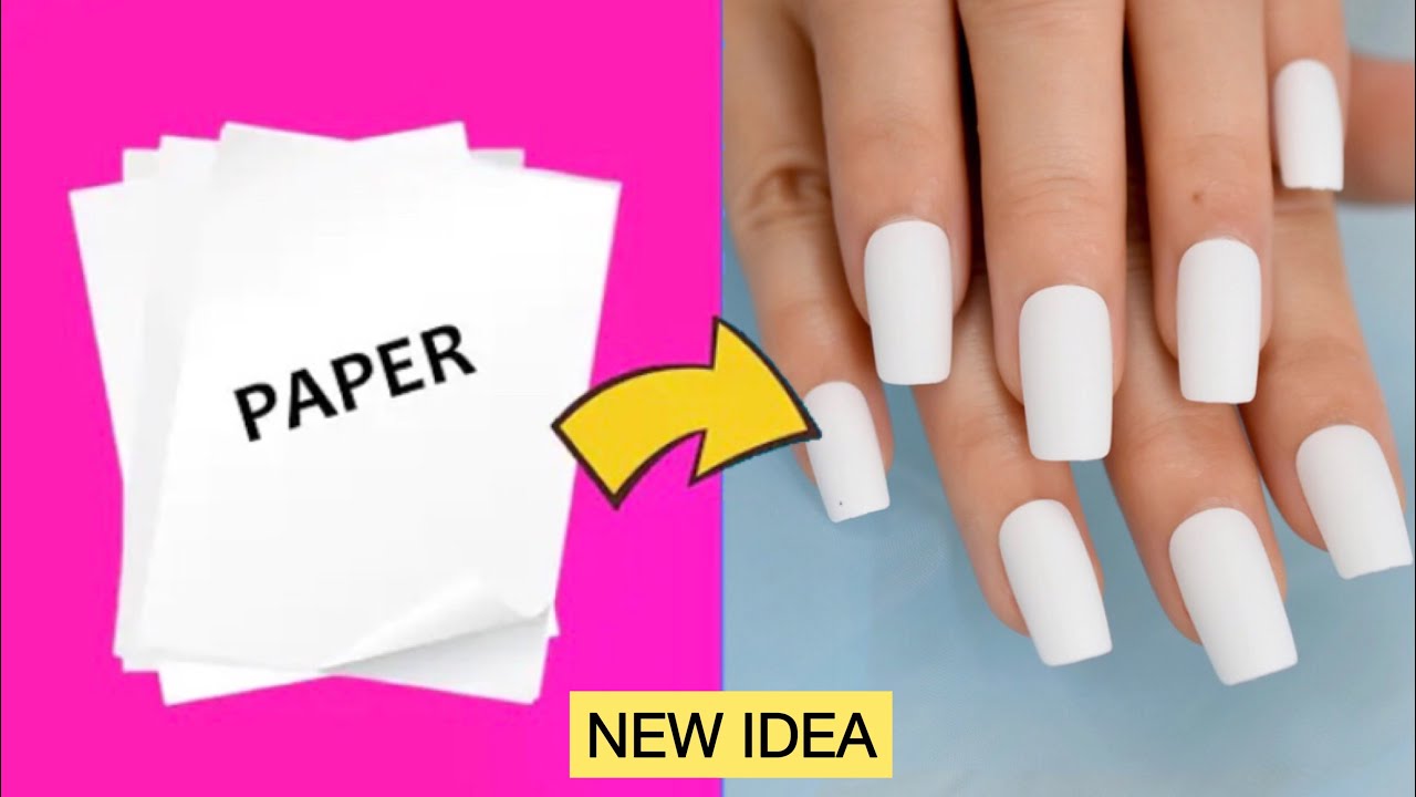 HOW TO MAKE FAKE NAILS FROM PAPER at home- STRONG METHOD - 5 Minute Crafts