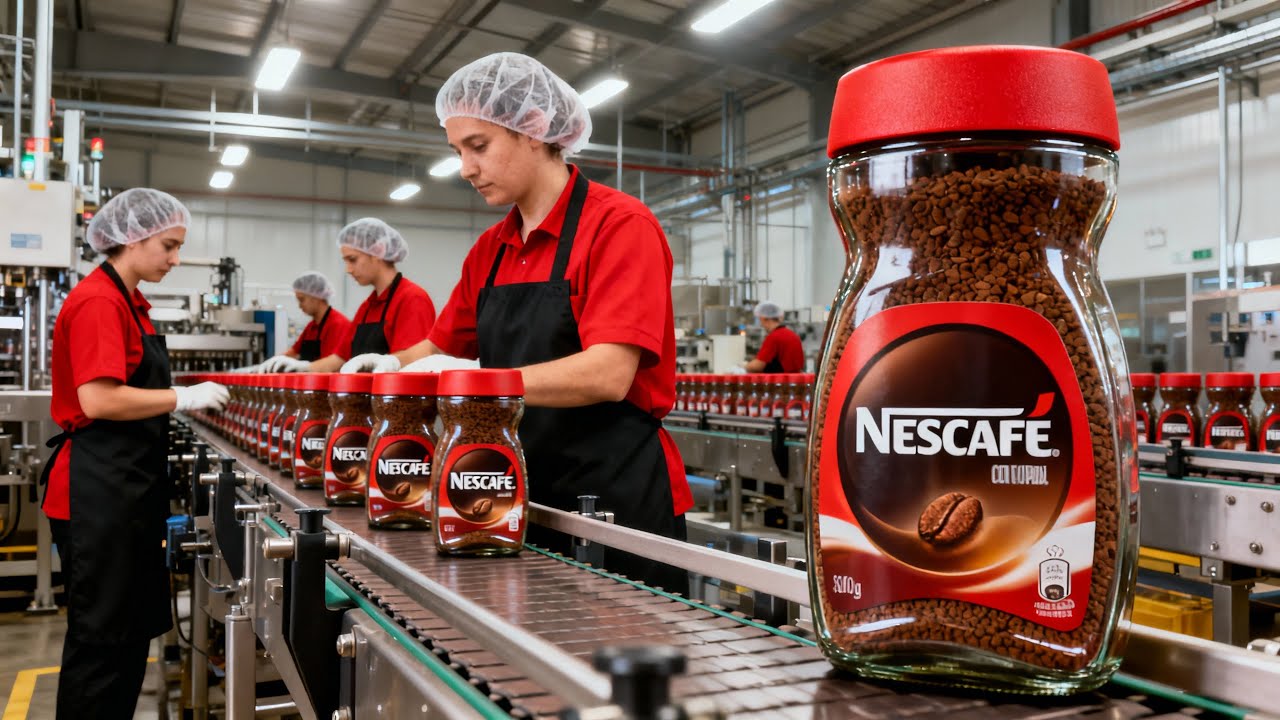 Inside the Modern Nescafé Coffee Factory | How Instant Coffee Is Made (Full Process)