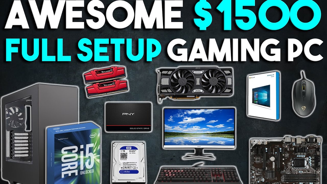 Awesome $1500 Full Setup Gaming PC Build 1080p/1440p Gaming PC January 2017