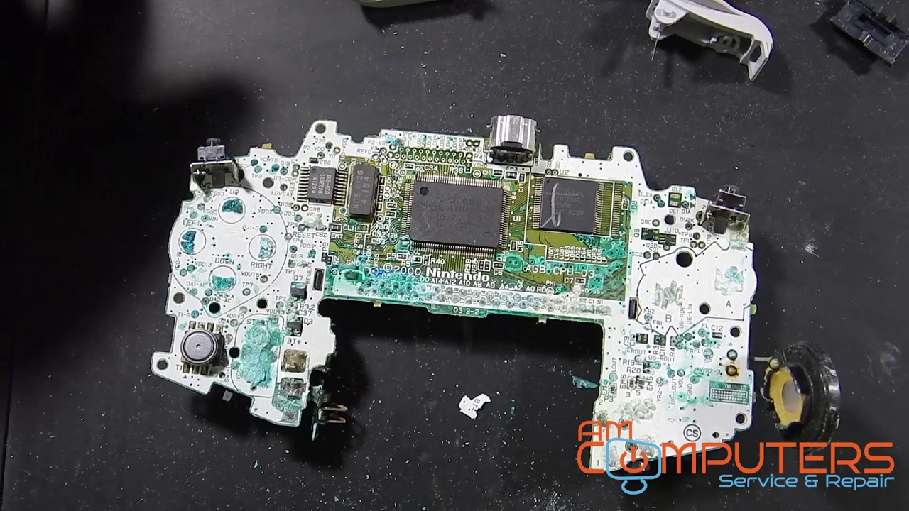 B Roll - Failed Game Boy Advance Severe Corrosion Repair Attempt