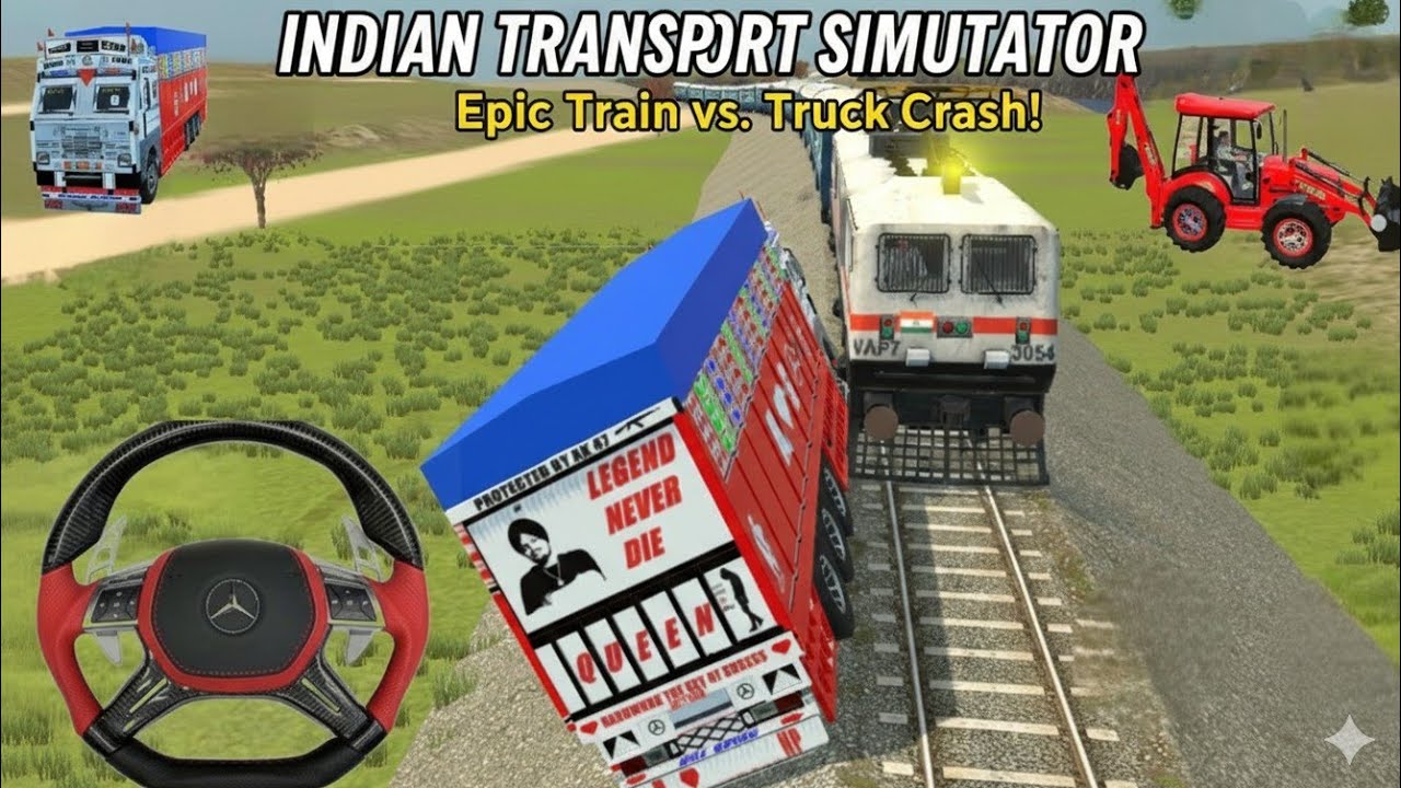 Truck VS Train 😱 || @DesiSim-t6y