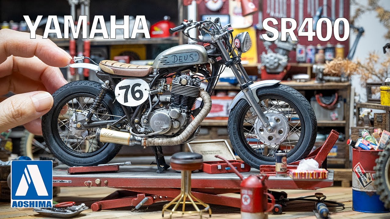 アオシマ ヤマハ SR400 トラッカー Aoshima 1/12 YAMAHA SR400 tracker